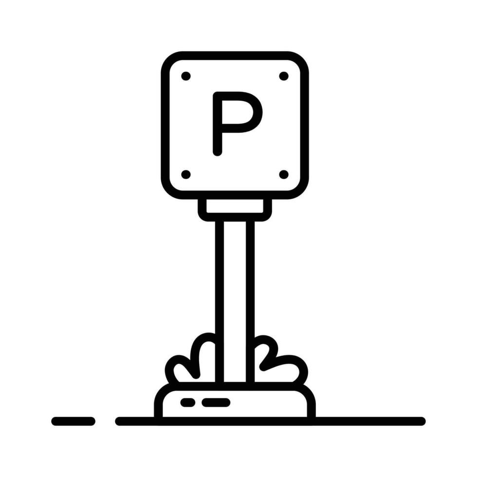 Parking board vector icon isolated on white background