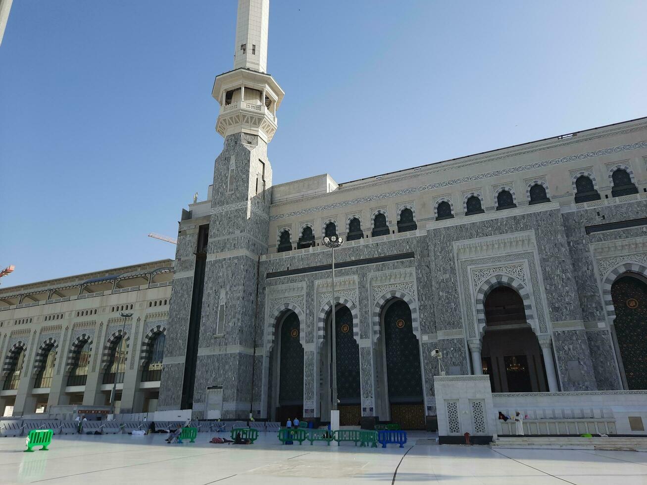 Mecca, Saudi Arabia, April 2023 - A beautiful daytime view of the outer courtyard of Masjid al-Haram, Mecca. photo