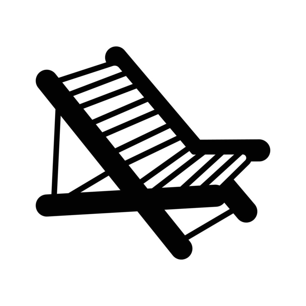 An editable icon of deck chair in modern style, easy to use vector of sunbed