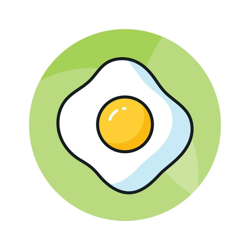 A beautifully designed vector of fried egg in trendy style, ready to use icon