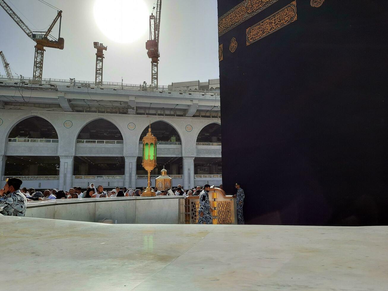 Mecca, Saudi Arabia, May 2023 - A beautiful daytime view of the Kaaba in the Masjid al-Haram, Mecca. photo