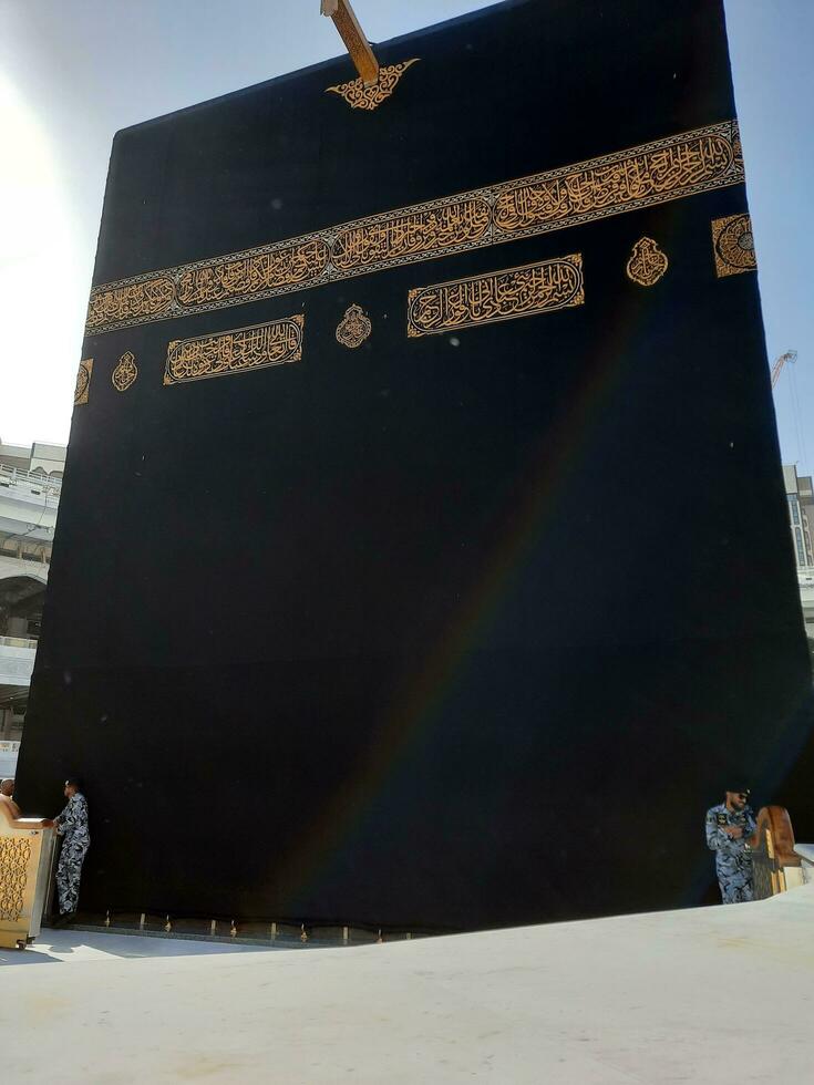 Mecca, Saudi Arabia, May 2023 - A beautiful daytime view of the Kaaba in the Masjid al-Haram, Mecca. photo