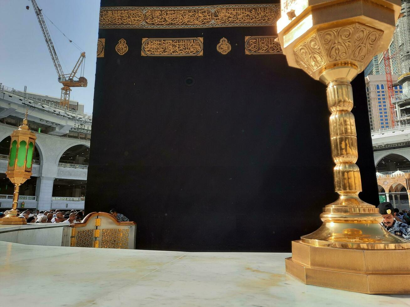 Mecca, Saudi Arabia, May 2023 - A beautiful daytime view of the Kaaba in the Masjid al-Haram, Mecca. photo