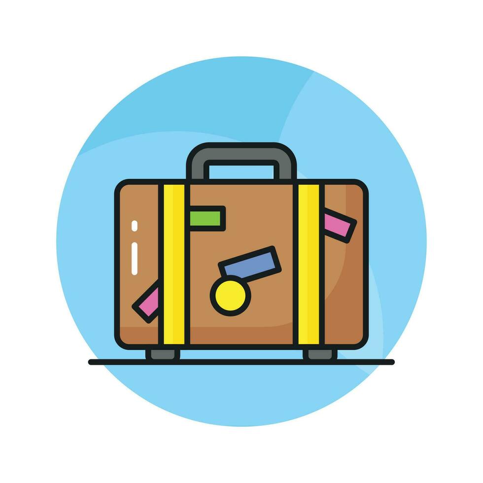 Carefully crafted icon design of luggage bag in trendy style, travel baggage vector design, suitcase icon