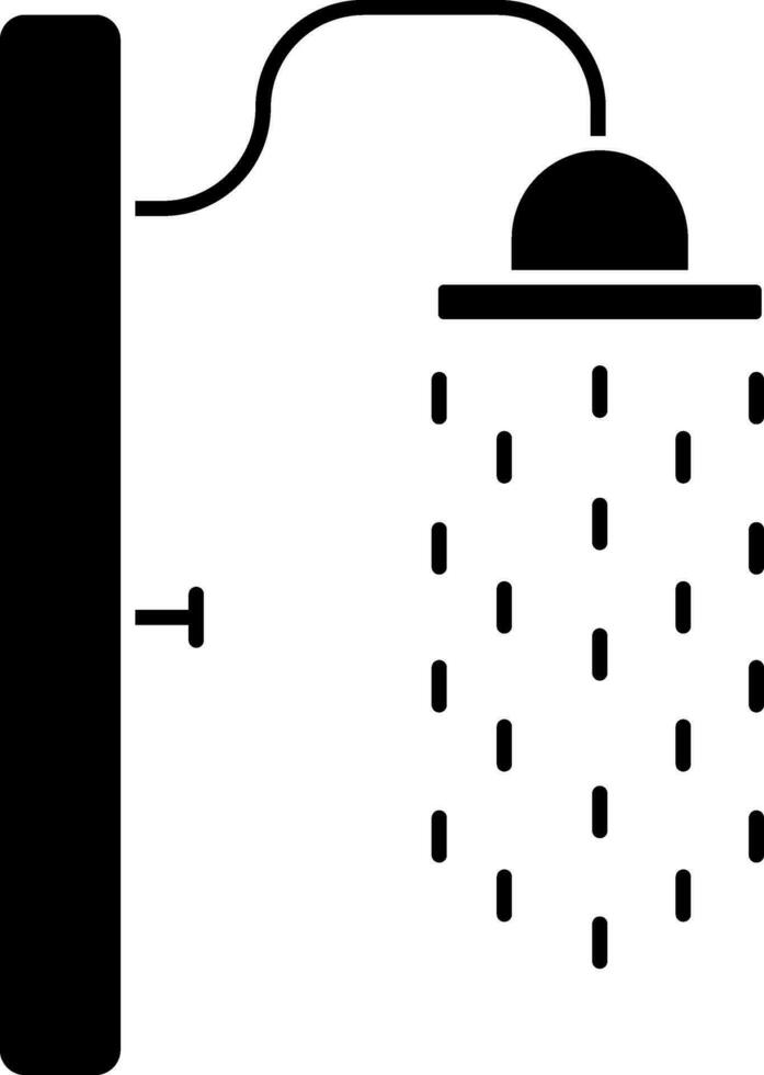 Shower Icon In Black and White vector