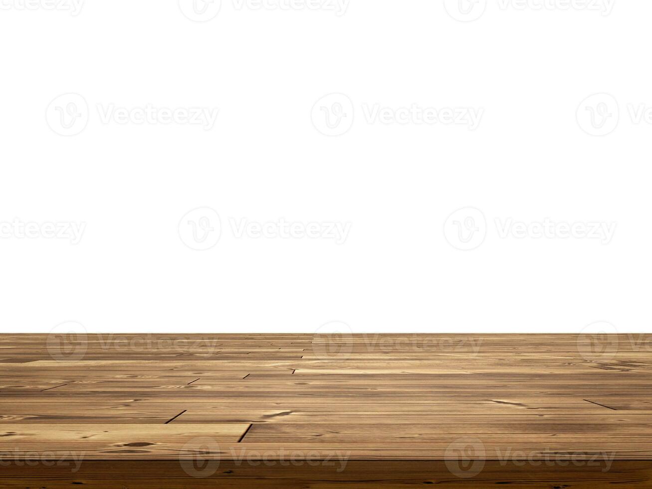 empty wooden table front view isolated on white background photo