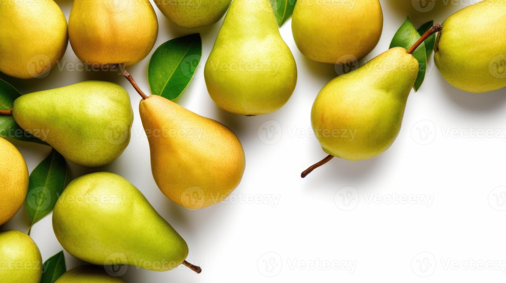 pears with white background top view Created With Technology photo