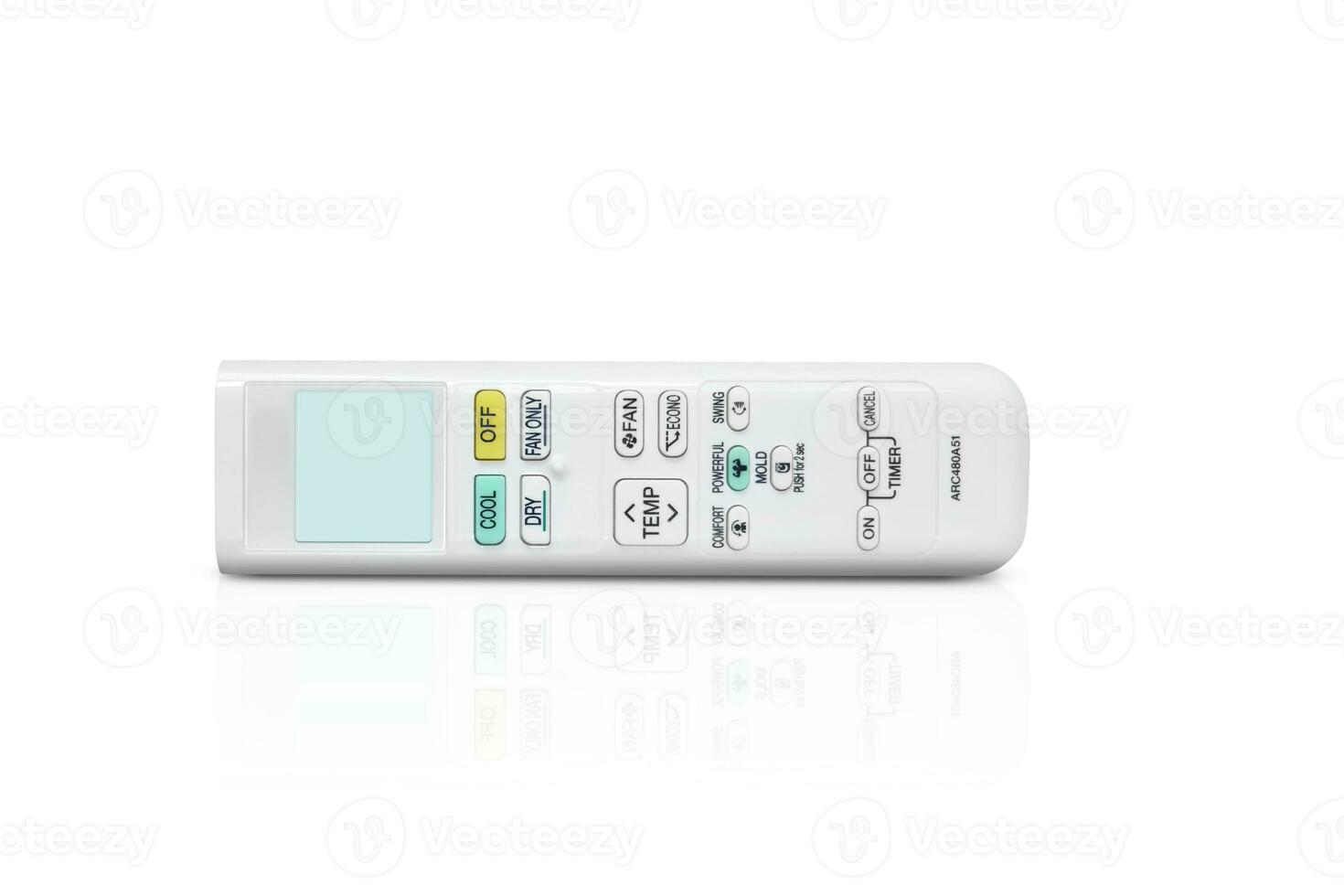 Air conditioner remote control set isolated on white background photo