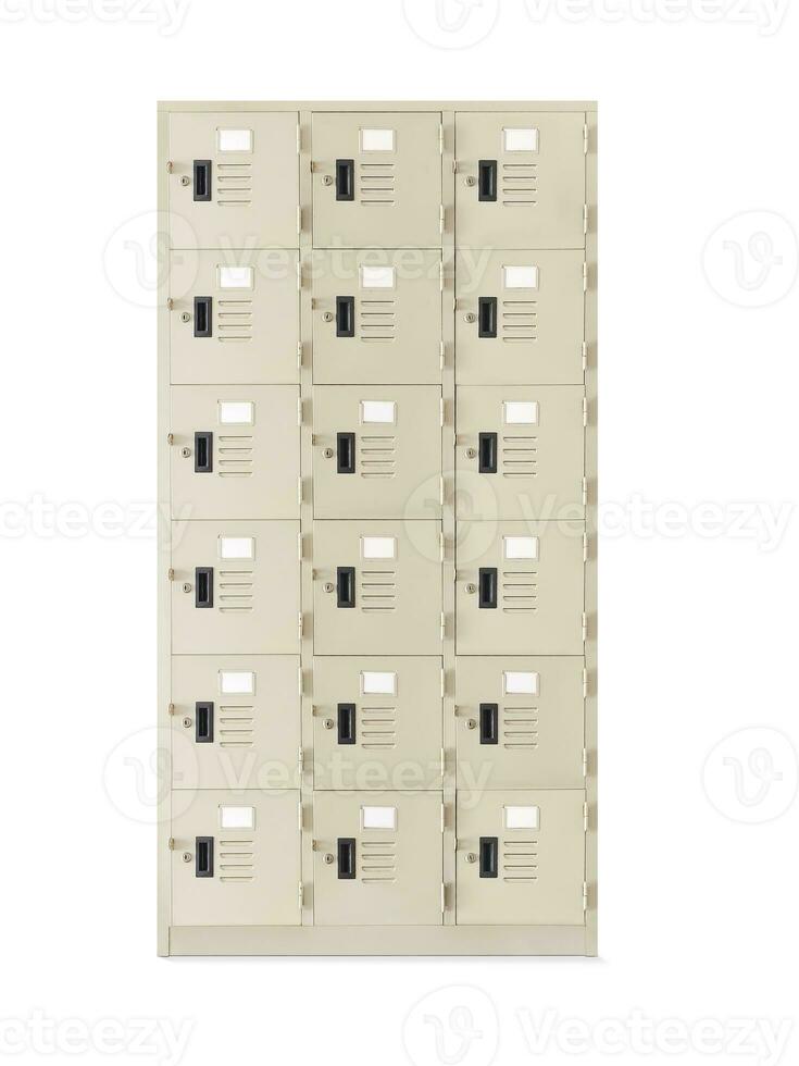 empty locker for storage isolated on white background photo