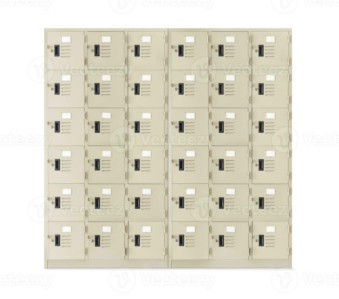 empty locker for storage isolated on white background photo