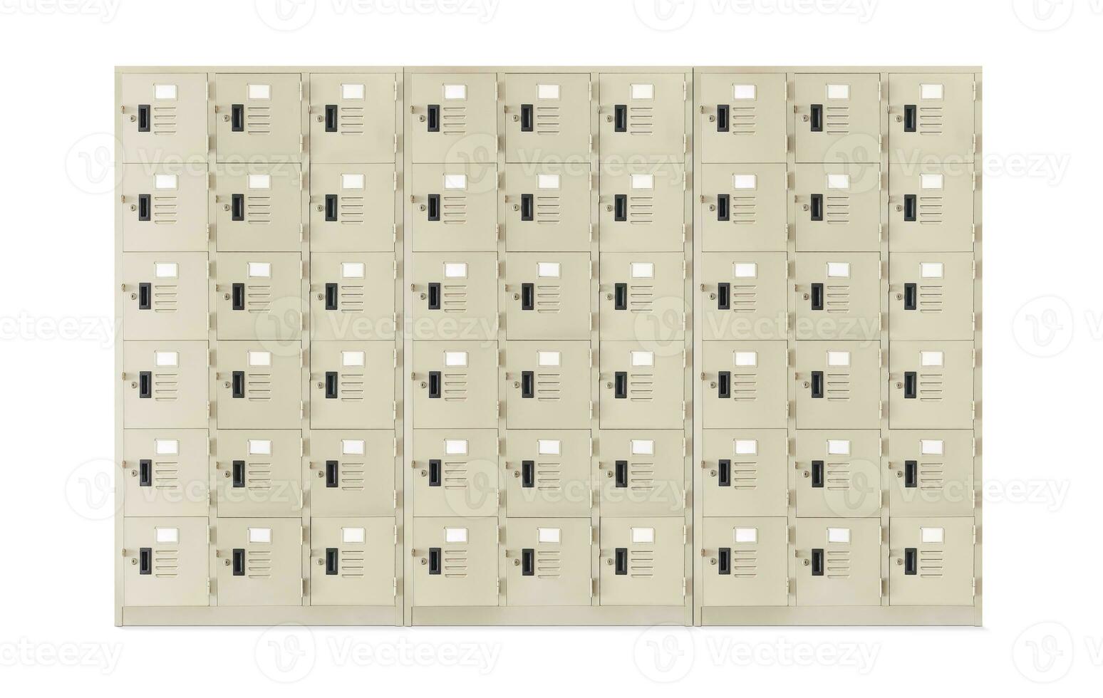 empty locker for storage isolated on white background photo
