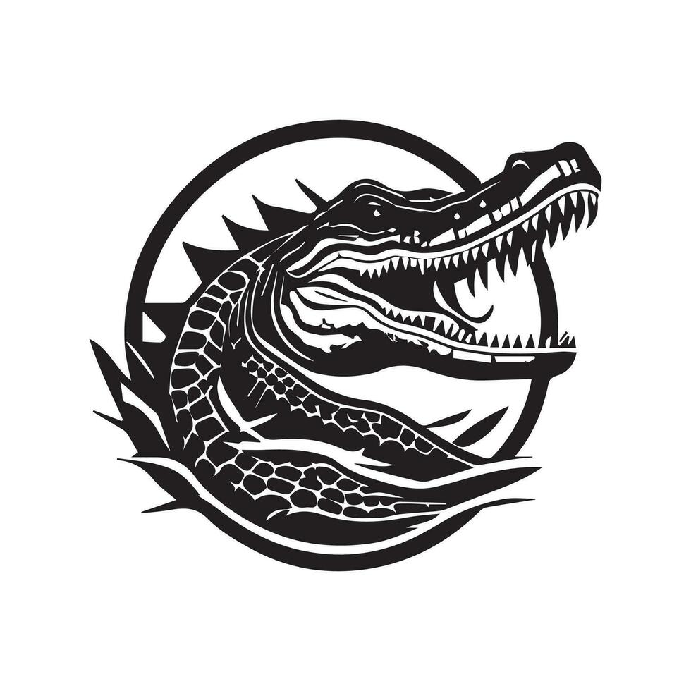 Crocodile Vector Silhouette