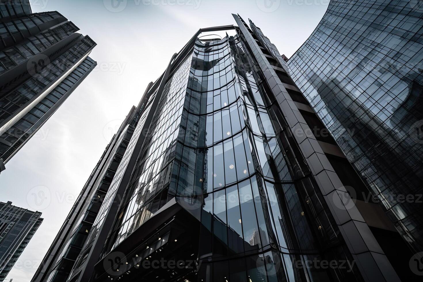 Modern skyscrapers in the business district. photo