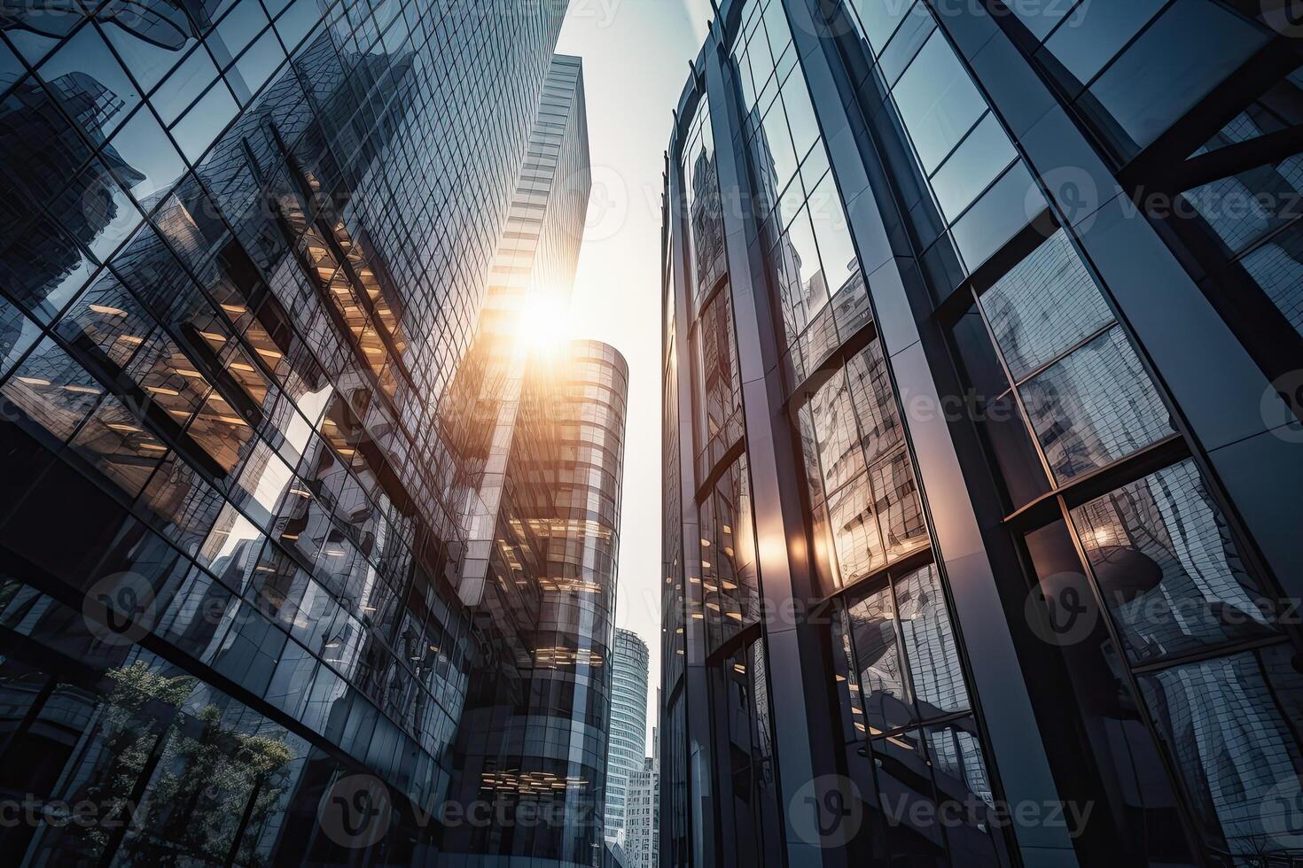 Modern skyscrapers in the business district. photo