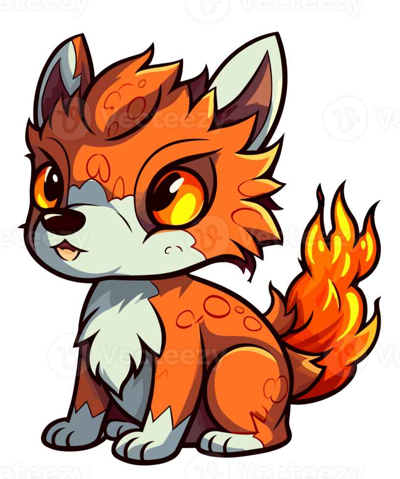 A Cartoon Fire Element Fox png