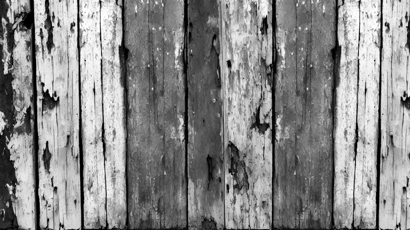 distressed wooden texture with black and white damage. photo