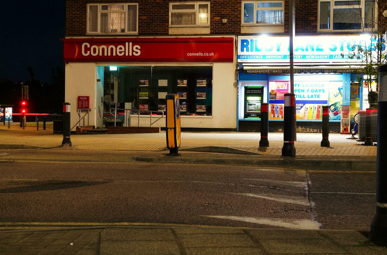 A Long Exposure Night View of Road at Luton City of England Near Barnfield College at Night. The Footage Was Captured on 27-May-2023 photo