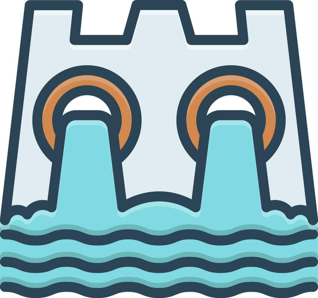color icon for hydro power vector