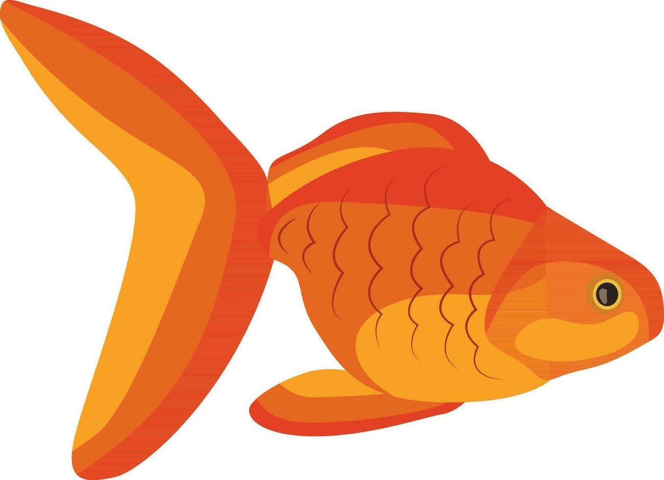 color fish illustration, silhouette of a goldfish from an aquarium, educational children's game vector