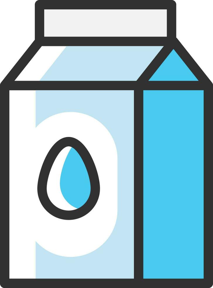 Milk package icon in blue color. vector