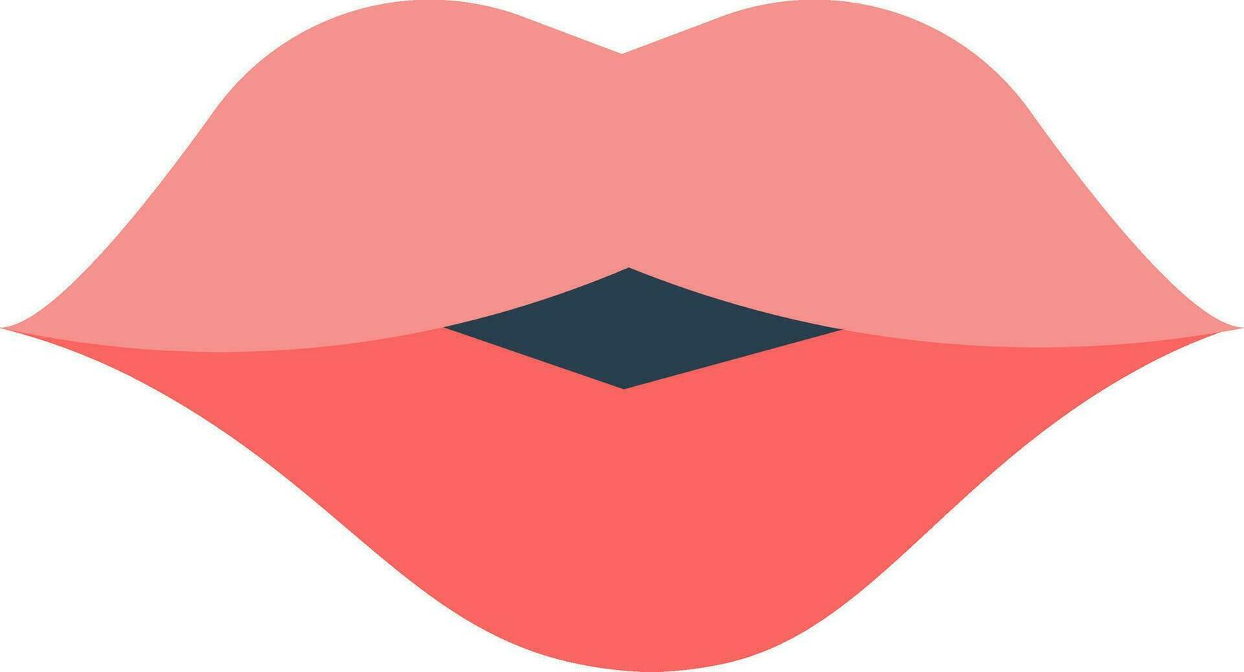 Red lips icon in flat style. vector