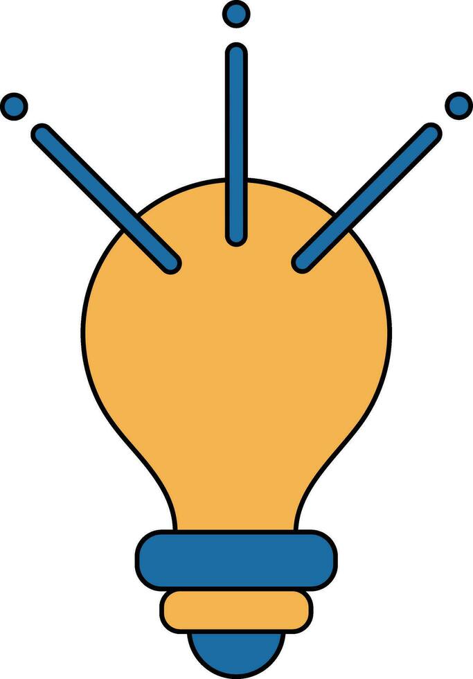 ligero bulbo o idea icono en amarillo y azul color. vector