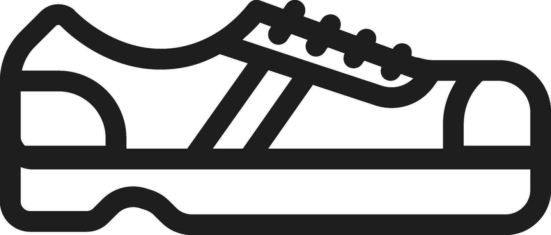 Illustration of Shoes Icon in Black Line Art. vector