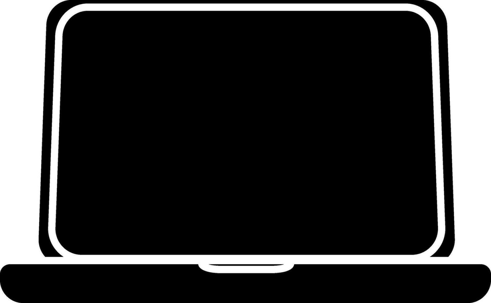 Black Laptop icon in flat style. vector