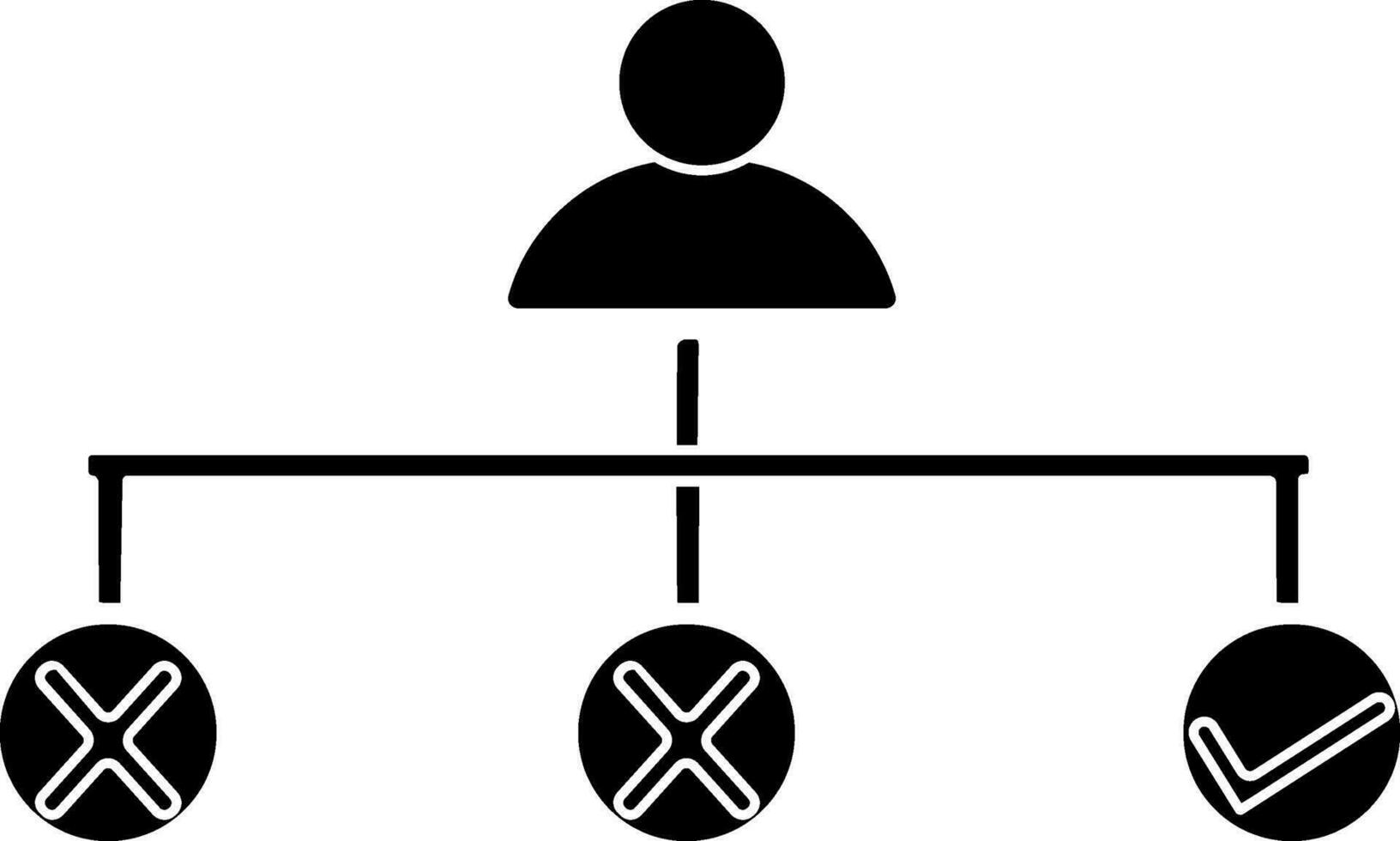 Candidate interview icon with right and wrong sign. vector