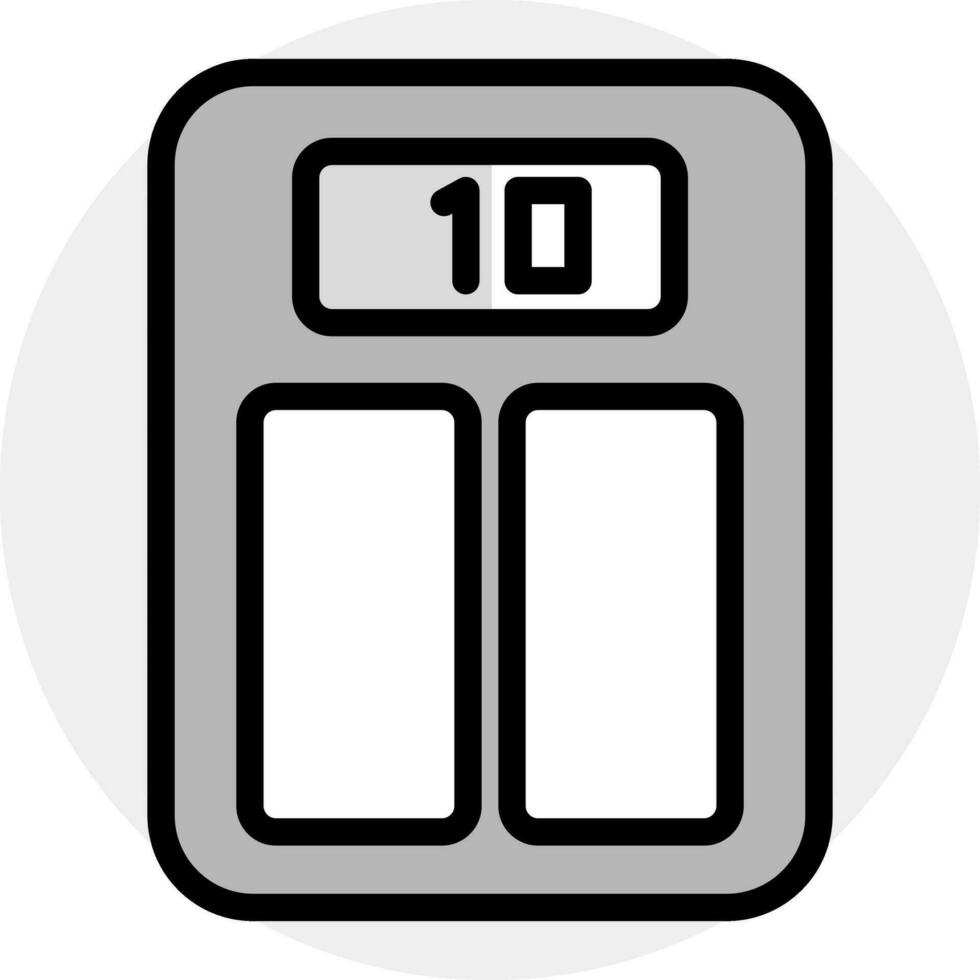 Weight scale icon in gray and black color. vector