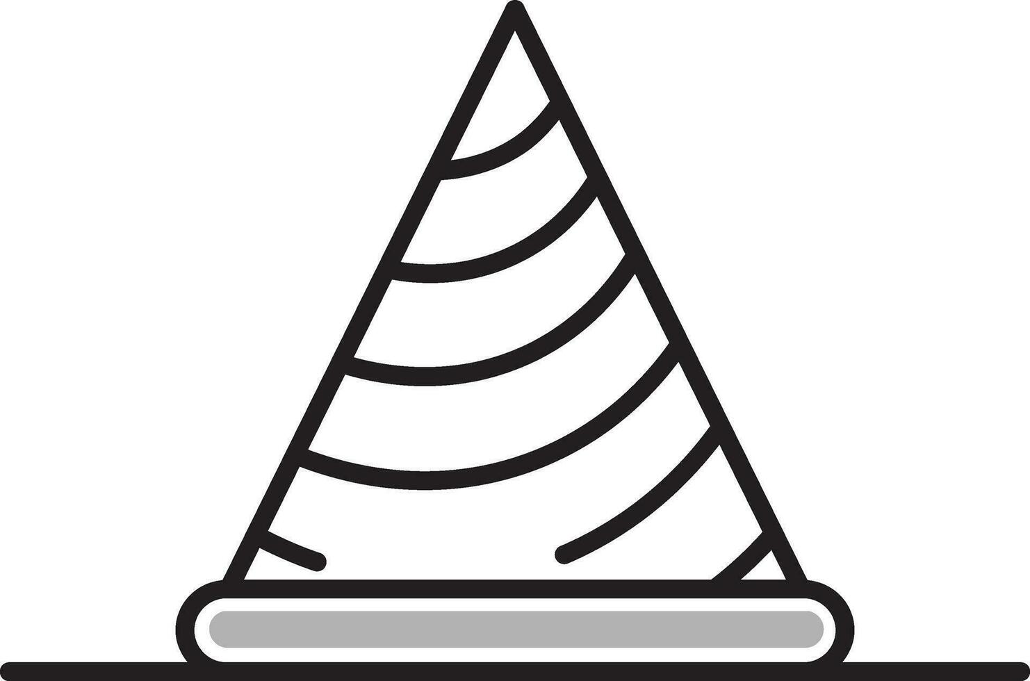 Black and White construction cone icon. vector