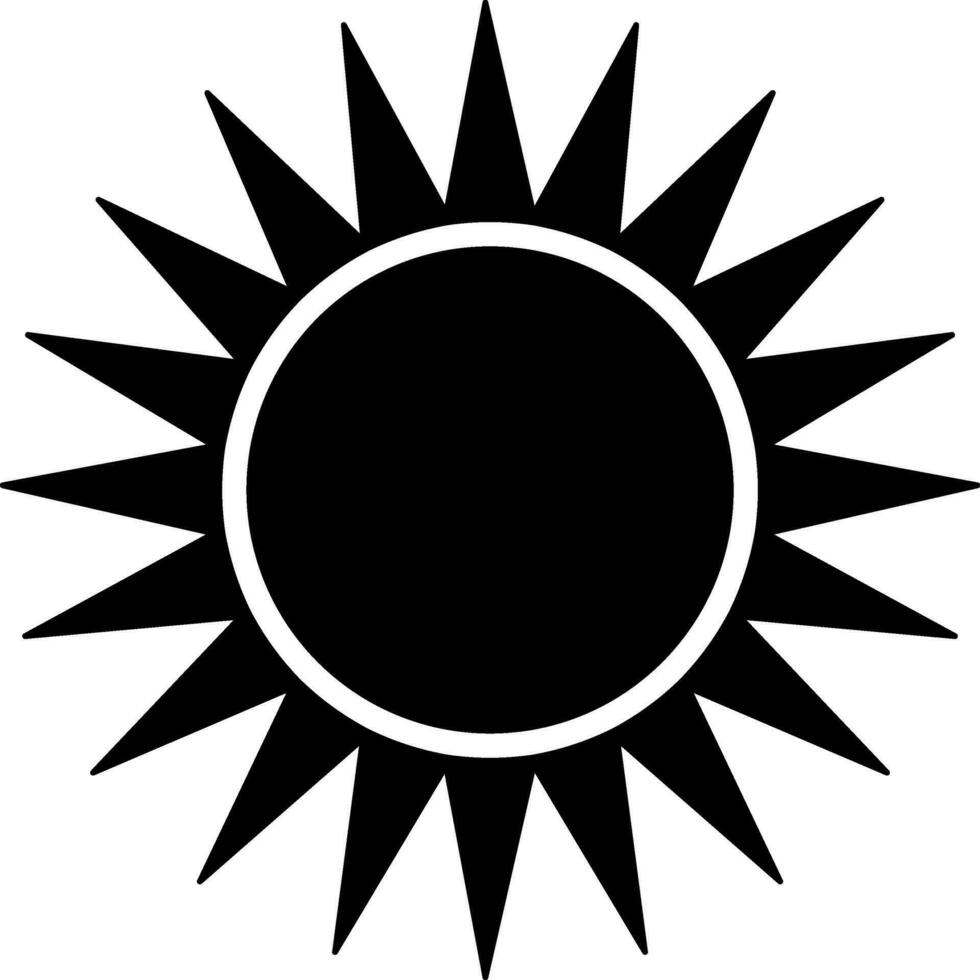 Illustration of a black and white sun. vector