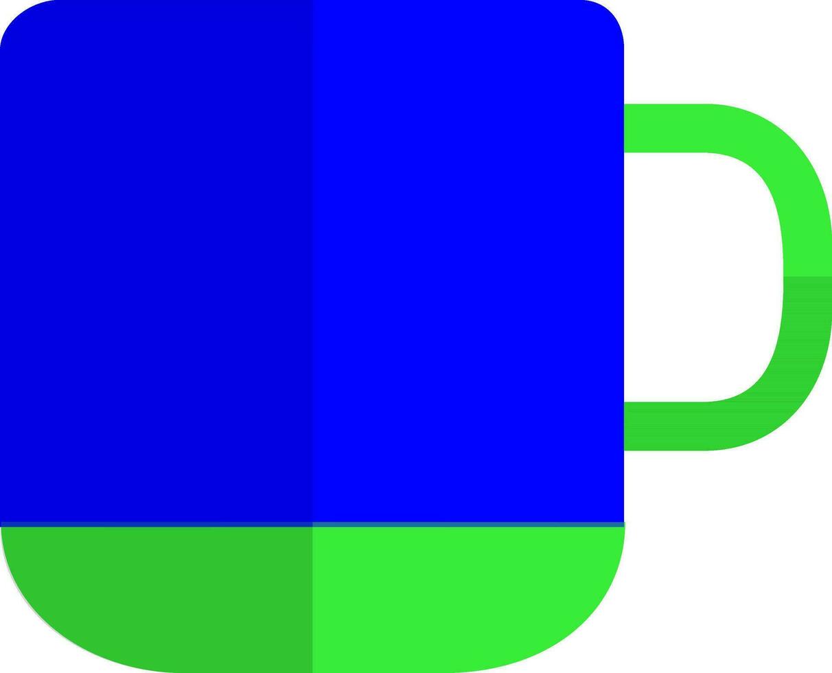 Blue and green mug. vector