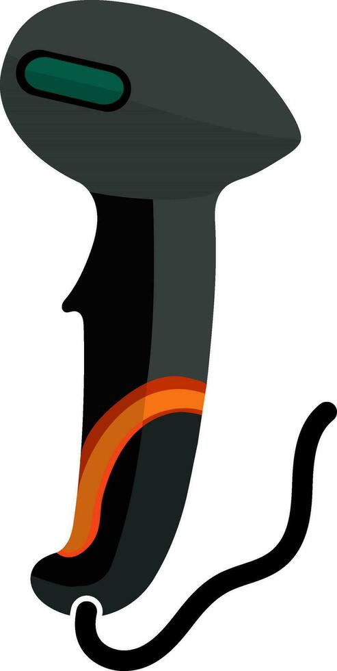 Grey hair dryer with black wire. vector