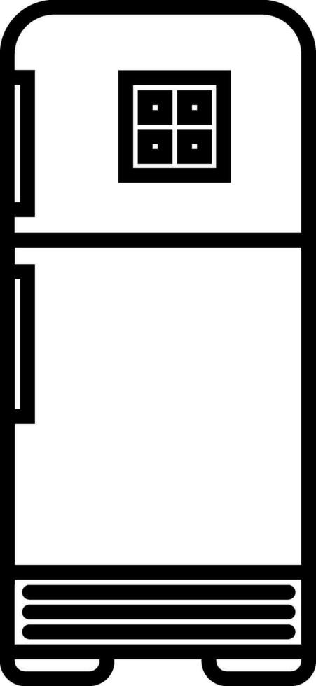 Refrigerator made by black line art. vector