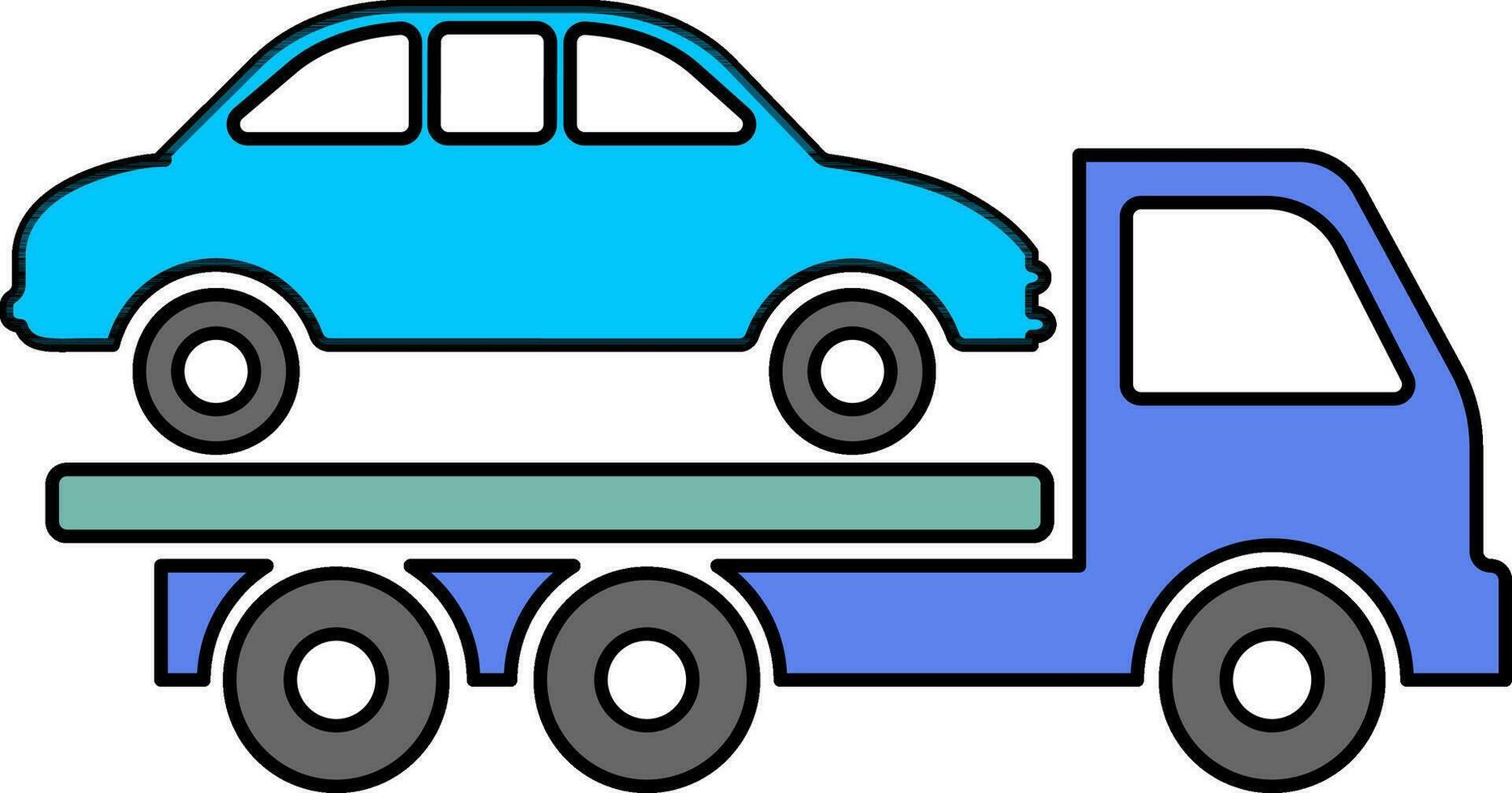 Flat illustration of Tow Truck. vector