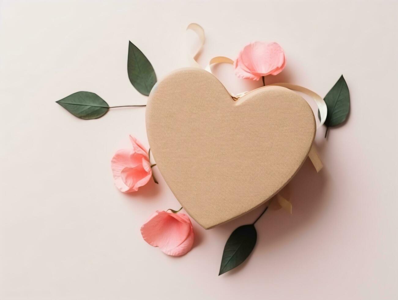 Floral gift composition for special celebrations with copy space photo