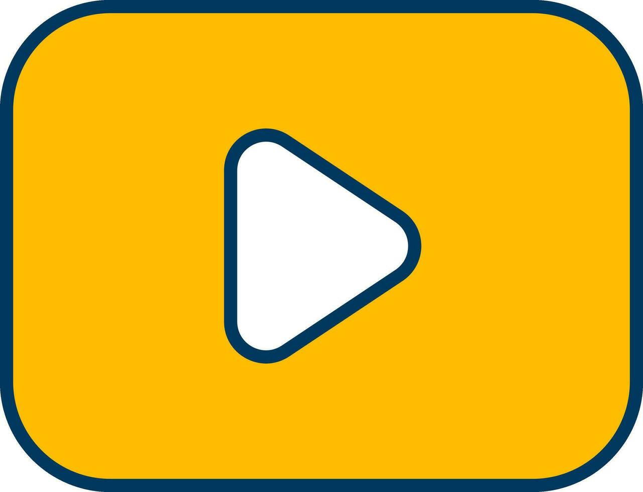 Play Button Icon In Yellow And White Color. vector