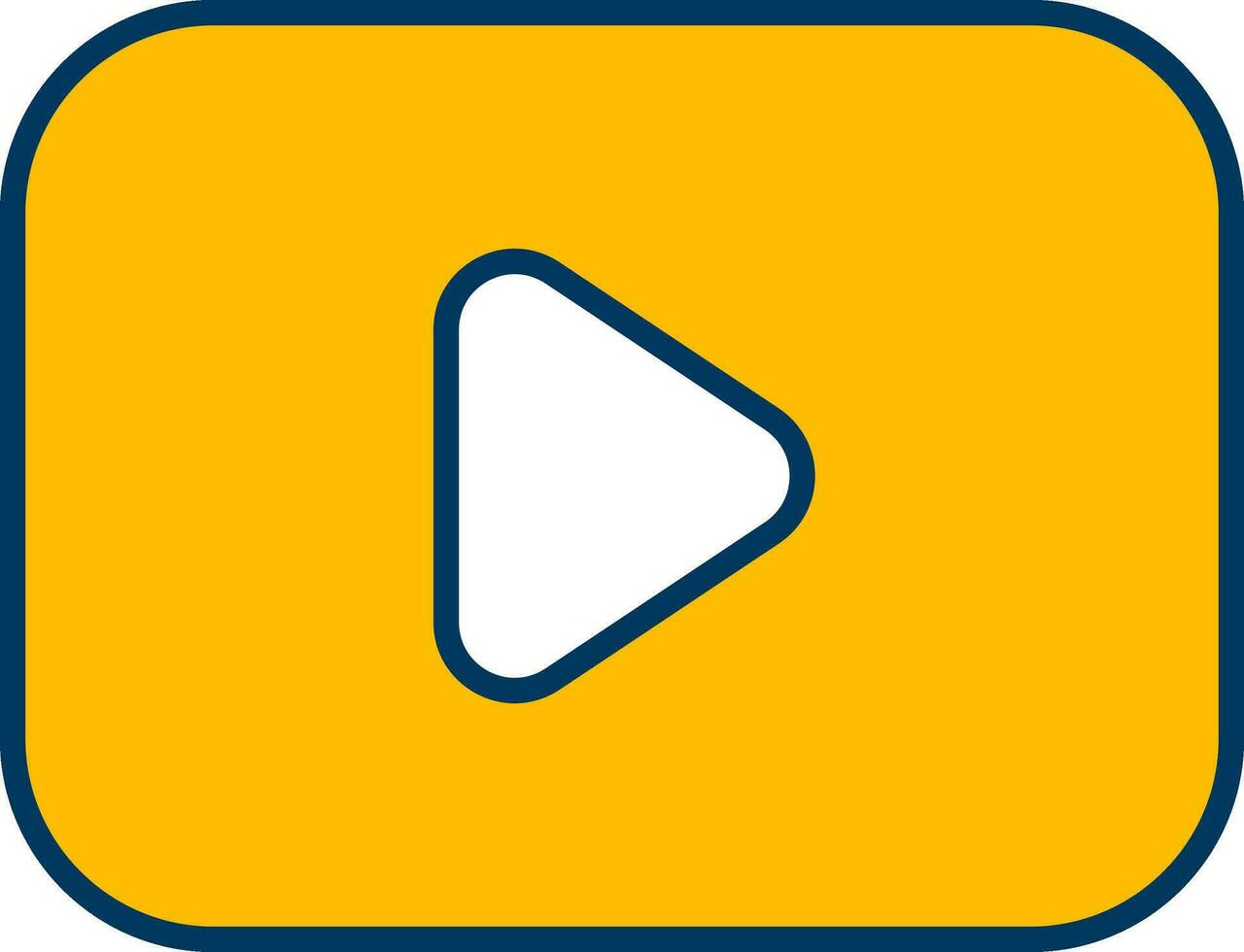 Play Button Icon In Yellow And White Color. vector