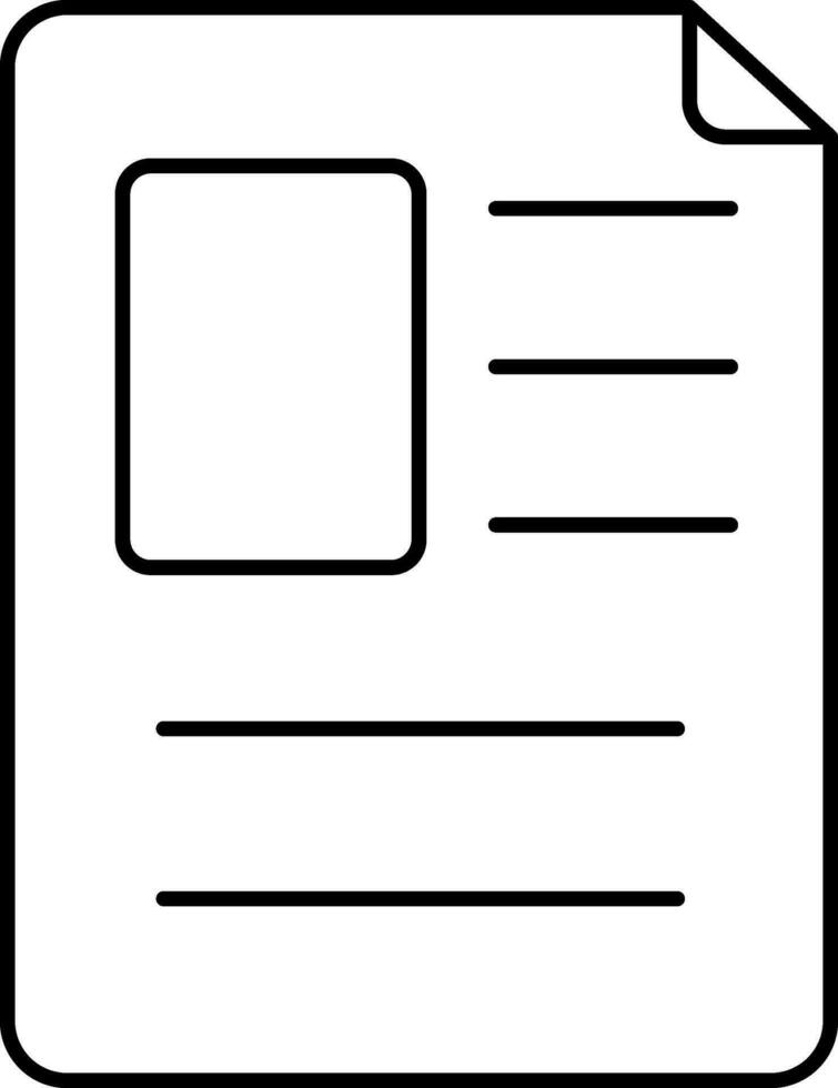 Candidate Form Icon In Black Line Art. vector