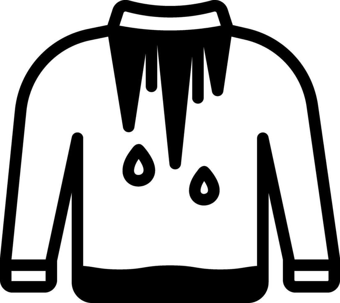 black and white Color Sweater Icon In Flat Style. vector