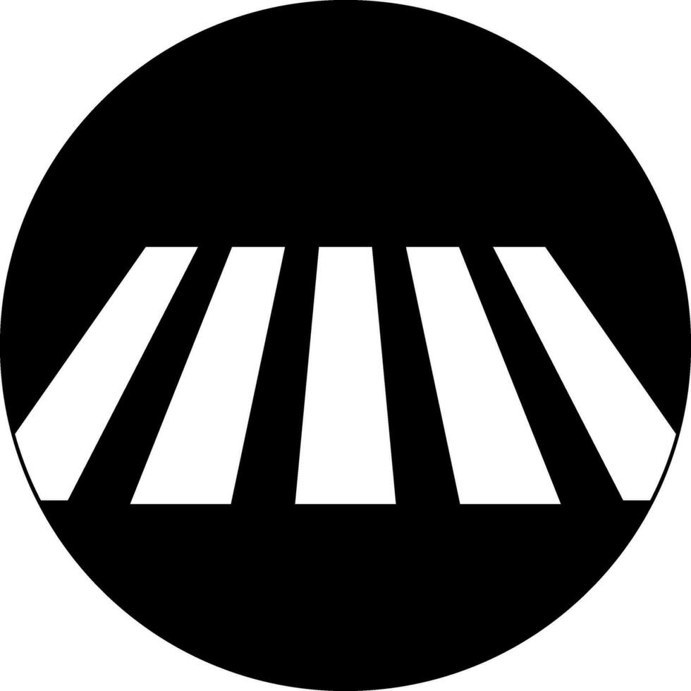 black and white illustration of zebra crossing road icon. vector