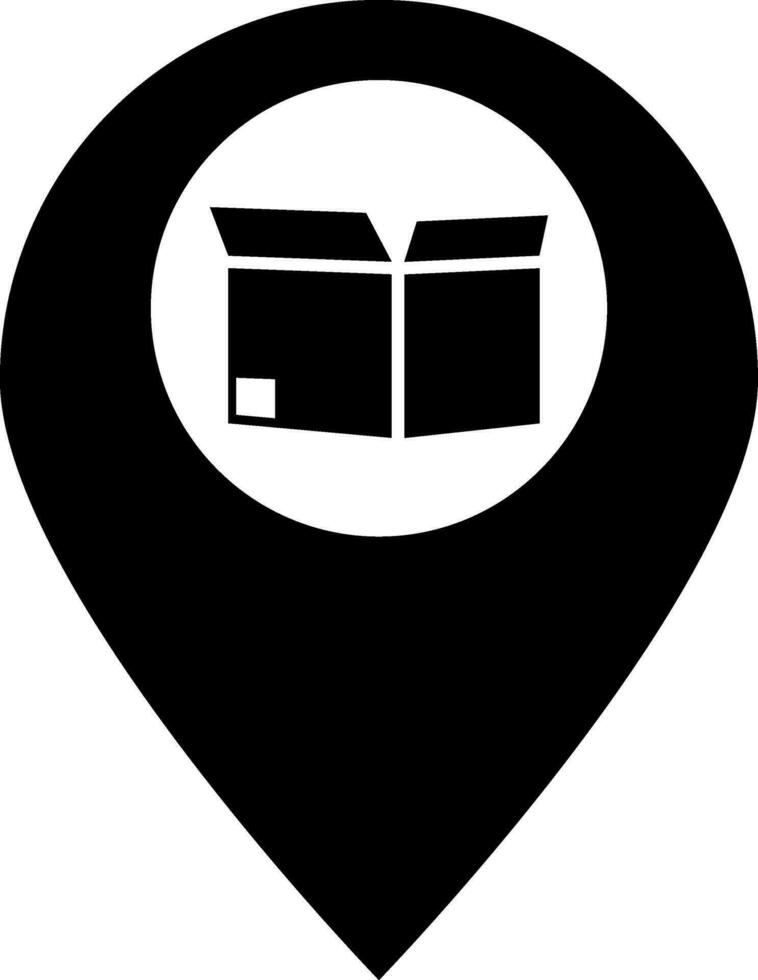 Package location point glyph icon or symbol. vector