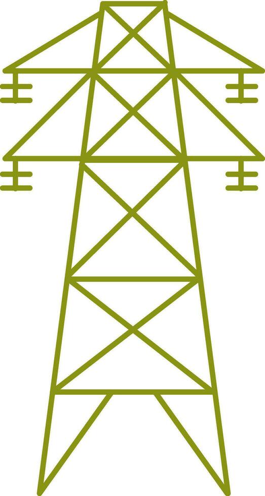 Transmission Tower Icon In Green Line Art. vector