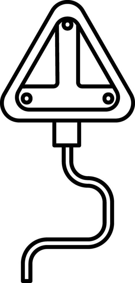 Three Pin Plug Icon In Thin Line Art. vector