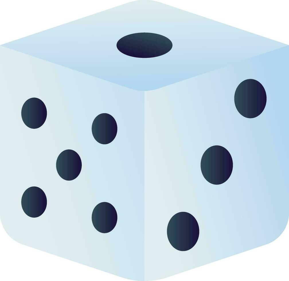 Isolated Dice Flat Icon Or Symbol In Blue Color. vector