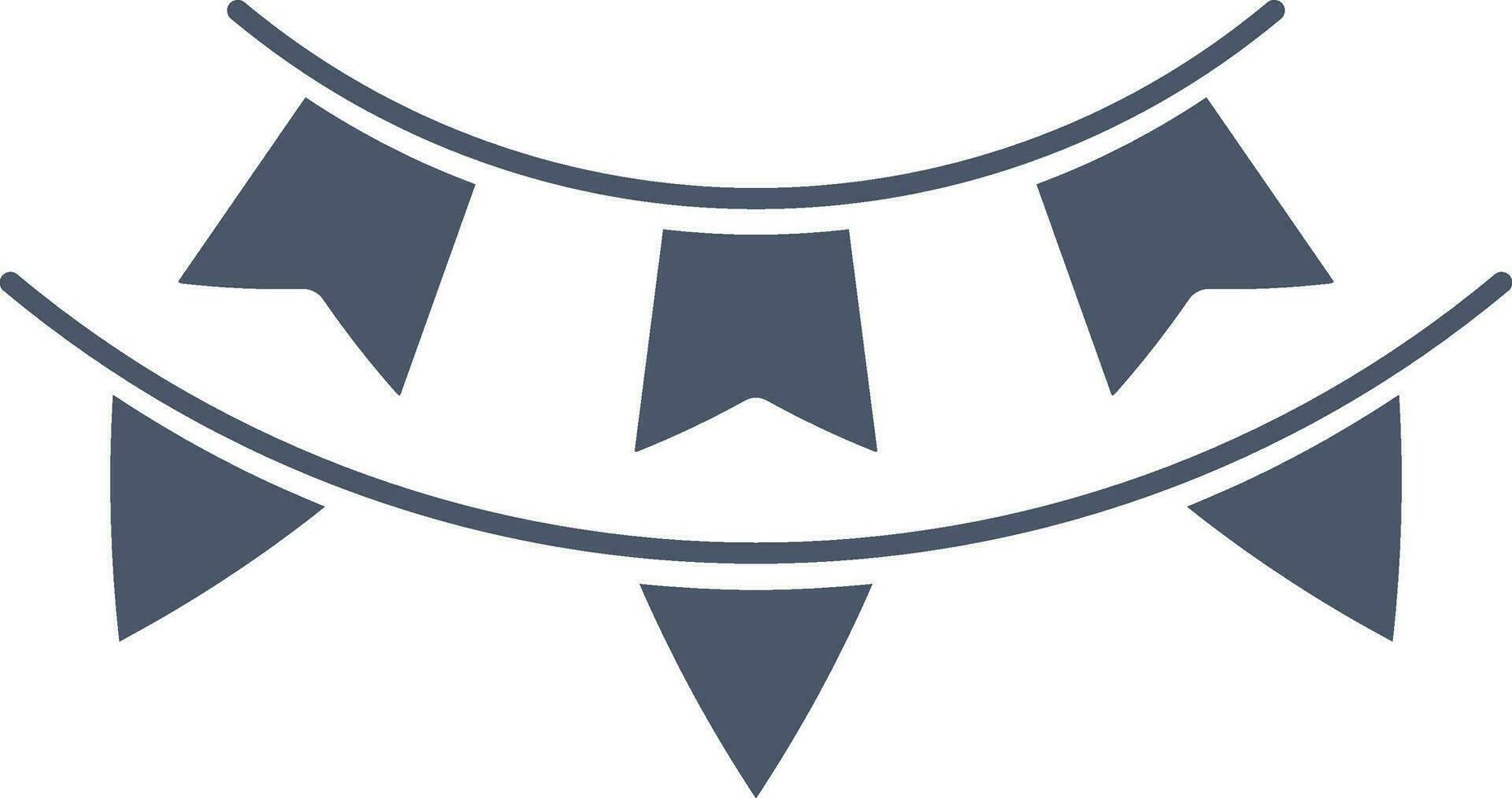 Bunting Flags Icon In Grayish Blue And White Color. vector