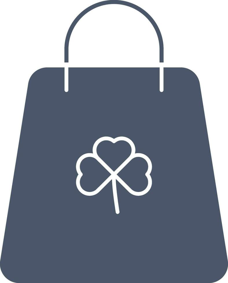 Carry Bag With Shamrock Leaf Symbol Icon. vector