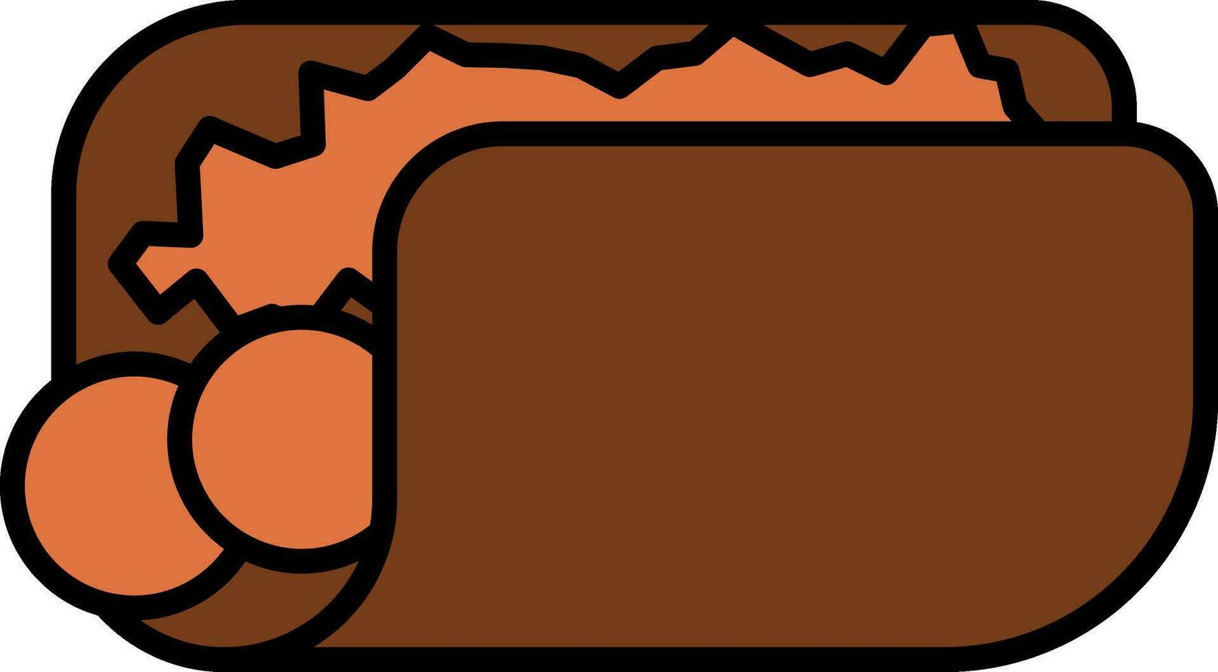 Burrito Or Wrap Icon In Orange And Brown Color. vector