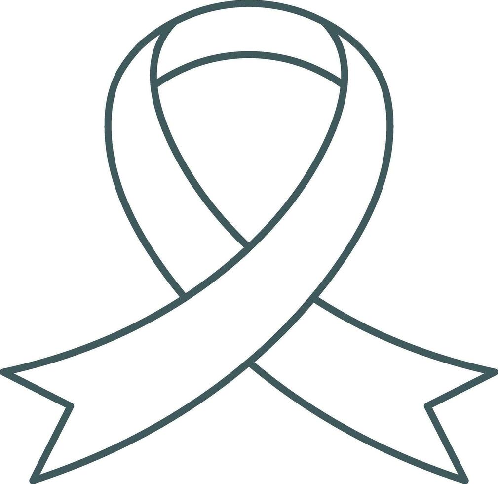Vector Illustration of Awareness Ribbon Icon in Line Art.